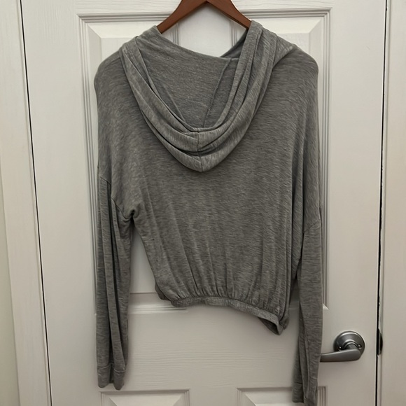 Gray Lightweight Cropped Hoodie Size Med - Picture 2 of 3